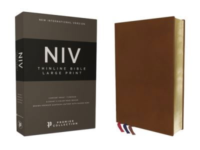 NIV, Thinline Bible, Large Print, Premium Goatskin Leather, Brown, Premier Collection, Art Gilded Edges, Comfort Print - Zondervan - Bøger - Zondervan - 9780310458777 - 23. november 2021