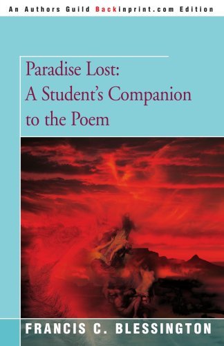 Cover for Francis Blessington · Paradise Lost: a Student's Companion to the Poem (Paperback Bog) (2004)