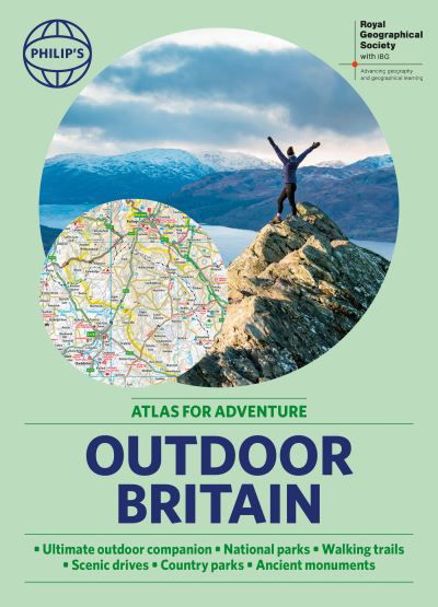 Cover for Philip's Maps · Philip's RGS Outdoor Britain: An Atlas for Adventure: A4 Paperback with handy flaps - Philip's Road Atlases (Pocketbok) (2024)