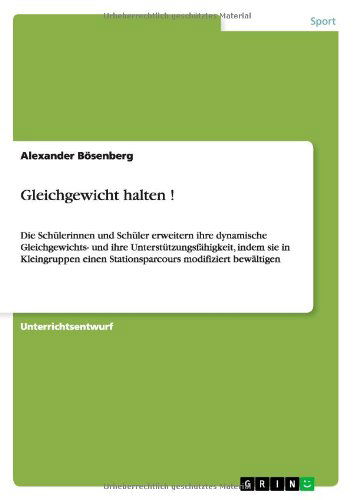 Cover for Bösenberg · Gleichgewicht halten ! (Paperback Book) [German edition] (2011)
