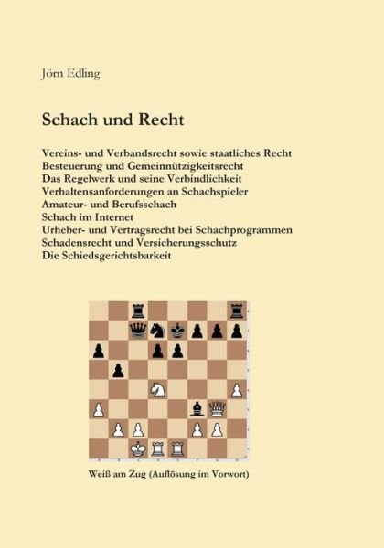 Cover for Edling · Schach und Recht (Book) (2019)