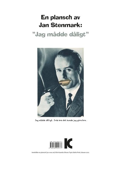 Cover for Jan Stenmark · Plansch &quot;Jag mådde dåligt&quot; (MERCH) (2021)