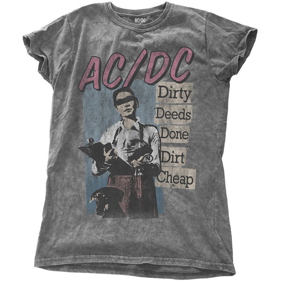 AC/DC Ladies Fashion Tee: Dirty Deeds Done Dirt Cheap with Snow Wash Finishing - AC/DC - Merchandise - MERCHANDISE - 5055979985778 - 27. Februar 2017