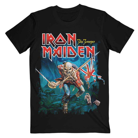 Iron Maiden Unisex T-Shirt: Trooper Eddie Large Eyes - Iron Maiden - Produtos -  - 5056561075778 - 