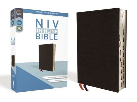 Cover for Zondervan · NIV,Thinline Bible, Bonded Leather, Black, Indexed, Red Letter Edition (Book) (2017)