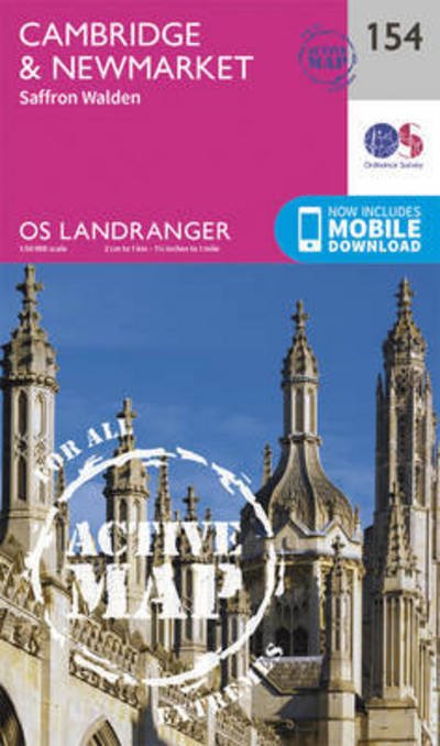 Cover for Ordnance Survey · Cambridge, Newmarket &amp; Saffron Walden - OS Landranger Active Map (Kort) [February 2016 edition] (2016)