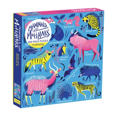 Mammals with Mohawks 500 Piece Family Puzzle - Mudpuppy - Brætspil - Galison - 9780735360778 - 16. juli 2019