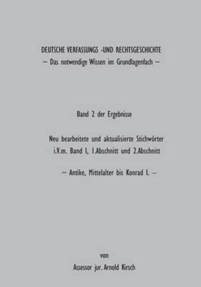 Deutsche Verfassungs- und Rechts - Kirsch - Książki -  - 9783743120778 - 17 stycznia 2017