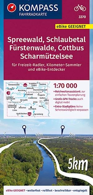 Cover for KOMPASS-Karten GmbH · KOMPASS Fahrradkarte 3370 Spreewald, Schlaubetal, Fürstenwalde, Cottbus, Scharmützelsee , 1:70000 (Map) (2021)
