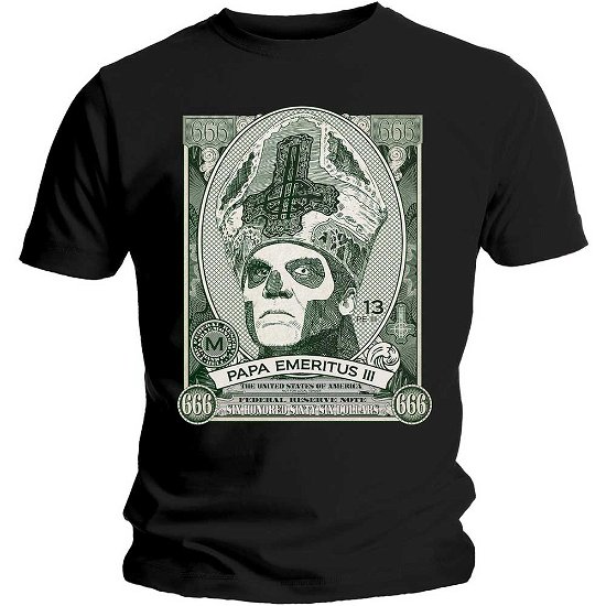 Cover for Ghost · Ghost Unisex T-Shirt: Papa Cash (T-shirt) [size S] [Black - Unisex edition]