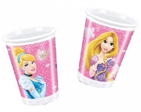 Unique Party Amscan Disney Princess Glamour Plastic Cups 8nos - Amscan - Gadżety -  - 5201184815779 - 