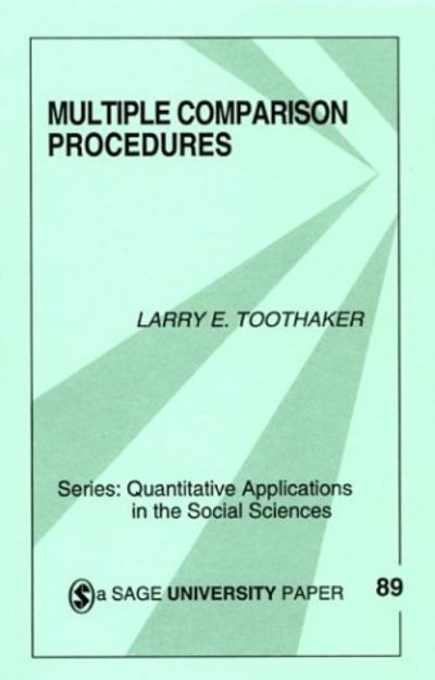 Cover for Larry  E. Toothaker · Multiple Comparison Procedures - Quantitative Applications in the Social Sciences (Paperback Book) (1992)