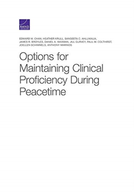 Cover for Edward W Chan · Options for Maintaining Clinical Proficiency During Peacetime (Paperback Book) (2020)