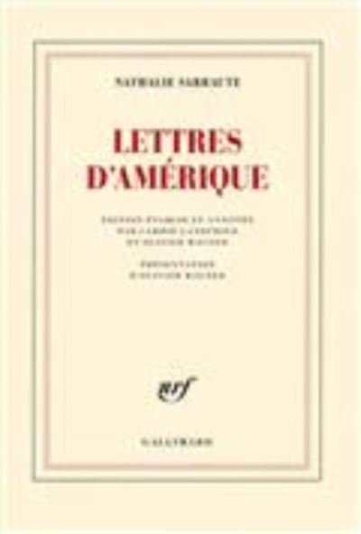 Lettres d'Amerique - Nathalie Sarraute - Mercancía - Gallimard - 9782072718779 - 6 de junio de 2017
