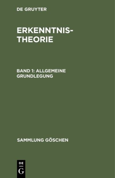 Cover for Allgemeine Grundlegung : Aus (Book) (1950)