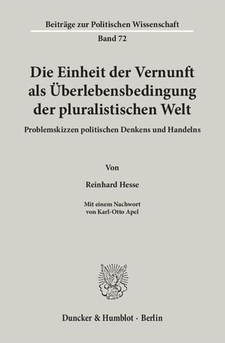 Cover for Hesse · Die Einheit der Vernunft als Über (Buch) (1994)