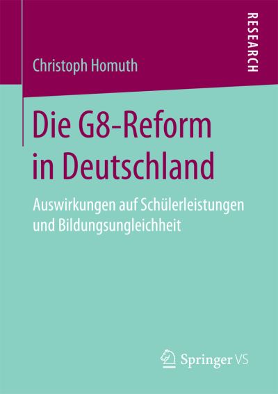 Cover for Homuth · Die G8-Reform in Deutschland (Book) (2016)