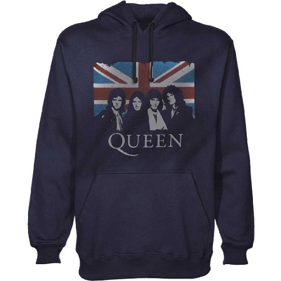 Cover for Queen · Queen Unisex Pullover Hoodie: Union Jack (Hoodie) [size S] [Blue - Unisex edition]