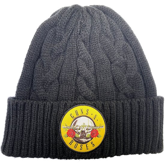 Guns N' Roses Unisex Beanie Hat: Circle Logo (Cable Knit) - Guns N Roses - Merchandise -  - 5056170694780 - 