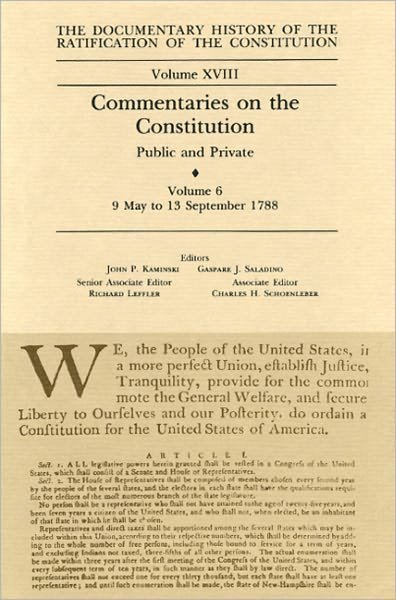 Commentaries on the Constitution Vol 6 - Kaminski - Böcker - University of Wisconsin Press - 9780870202780 - 15 december 1995