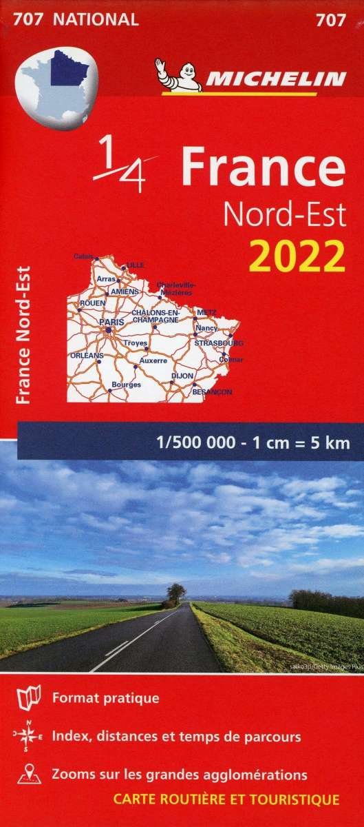 Cover for Michelin · Northeastern France 2022 - Michelin National Map 707 (Paperback Book) (2022)