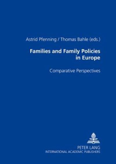 Cover for Families and Family Policies in Europe: Comparative Perspectives (Paperback Book) (2001)