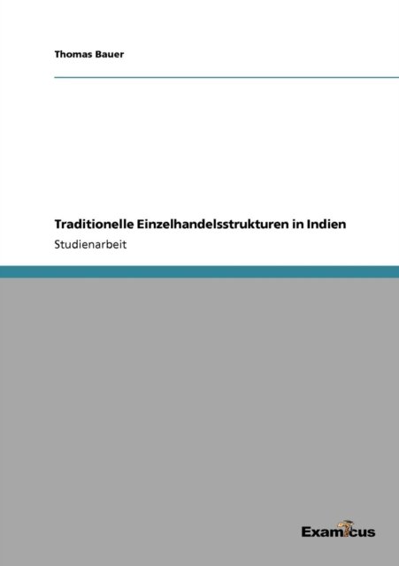 Cover for Thomas Bauer · Traditionelle Einzelhandelsstrukturen in Indien (Paperback Bog) [German edition] (2012)