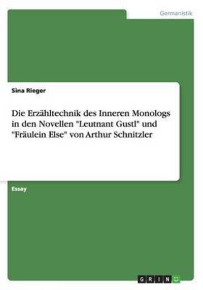 Cover for Rieger · Die Erzähltechnik des Inneren Mo (Bok)