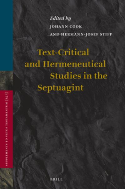 Cover for Johann Cook · Text-critical and hermeneutical studies in the Septuagint (Book) (2012)