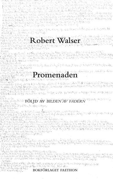 Promenaden och Bilden av fadern - Robert Walser - Boeken - Bokförlaget Faethon - 9789198499780 - 21 maart 2019