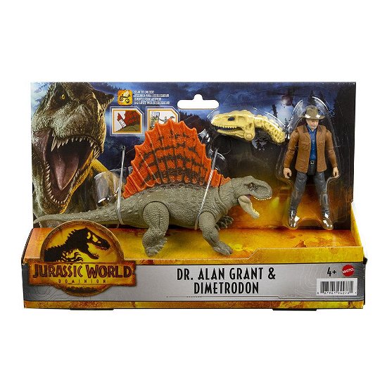 Jurassic World Dr Alan Grant & Dimetrodon - Jurassic World - Merchandise - Mattel - 0887961942781 - 22. august 2022