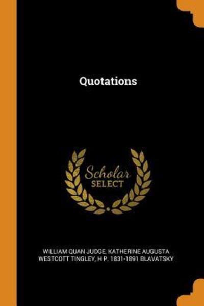 Cover for William Quan Judge · Quotations (Paperback Book) (2018)