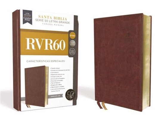Cover for RVR 1960- Reina Valera 1960 · RVR60 Santa Biblia Serie 50 Letra Grande, Tamaño Manual, Leathersoft, Café (Leather Book) (2020)
