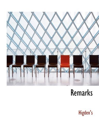 Cover for Higden's · Remarks (Taschenbuch) (2010)