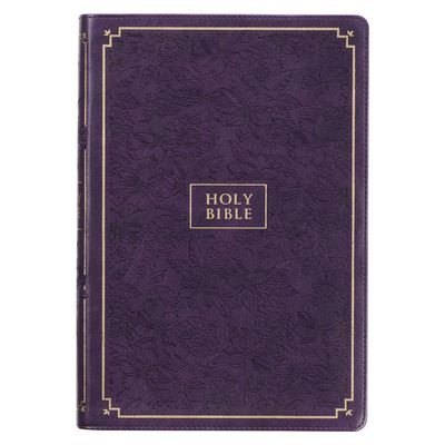 Cover for Christian Art Publishers · KJV Holy Bible, Giant Print Full-Size, Faux Leather w/Ribbon Marker, Red Letter, Thumb Index, King James Version, Purple Floral (Læderbog) (2022)