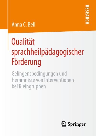 Qualität sprachheilpädagogischer F - Bell - Bücher -  - 9783658286781 - 25. November 2019