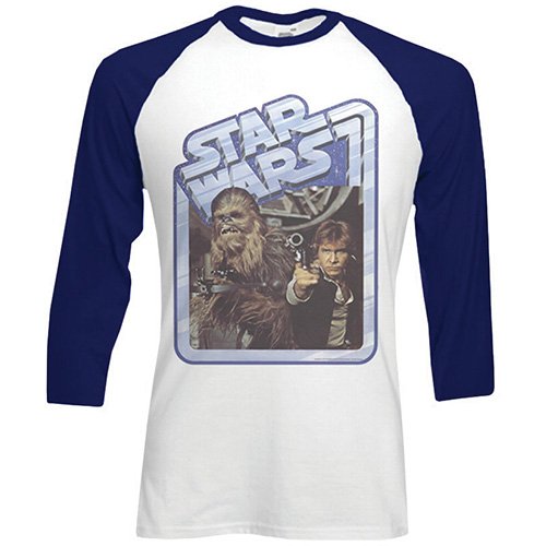 Cover for Star Wars · Star Wars Unisex Raglan Tee: Chewie &amp; Hans (CLOTHES) [size L] [Blue,White - Unisex edition]