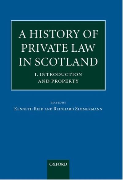 Cover for Zimmermann · A History of Private Law in Scotland (Hardcover Book) (2000)