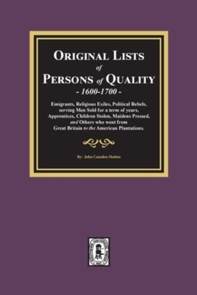 Cover for John Camden Hotten · Original Lists of Persons of Quality, 1600-1700 (Paperback Book) (2020)