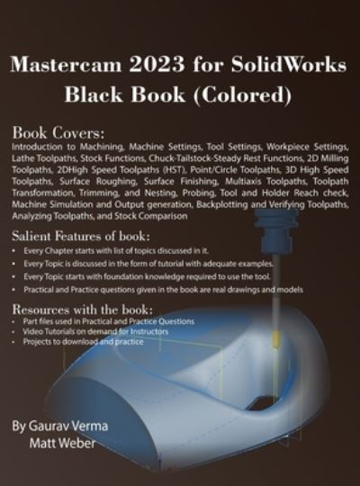 Cover for Gaurav Verma · Mastercam 2023 for SolidWorks Black Book (Hardcover Book) [Coloured, 4th edition] (2022)