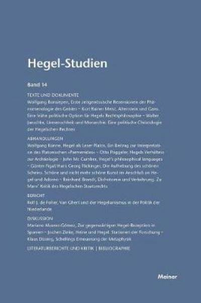 Cover for Otto Poeggeler · Hegel-Studien / Hegel-Studien (Taschenbuch) (1979)
