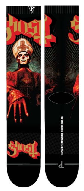 Cover for Ghost · Ghost Papa Emeritus Red / Gold Crew Socks (One Size) (Strømper) (2025)