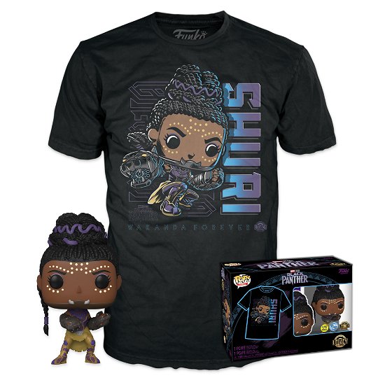 Cover for Pop! And Tee: Marvel Black Panther Legacy · Pop! And Tee: Marvel Black Panther Legacy - Glow In The Dark Shuri T-shirt (Spielzeug)