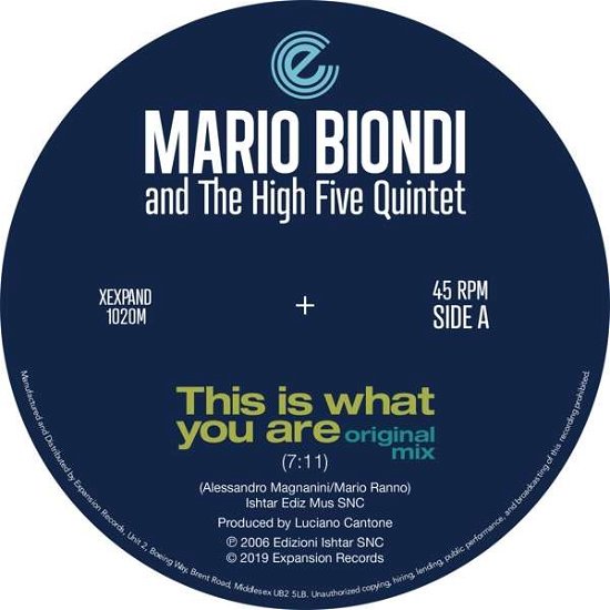 This Is What You Are - Mario Biondi & The High Five Quintet - Musique - Expansion - 5019421103783 - 10 avril 2019