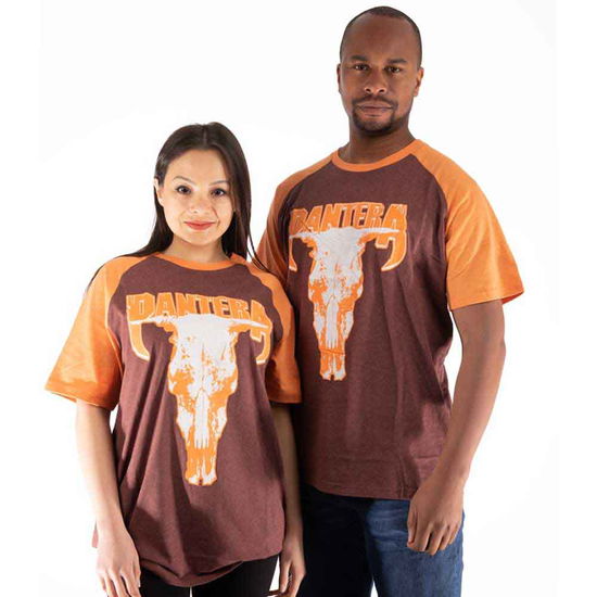 Cover for Pantera · Pantera Unisex Raglan T-Shirt: Skull (Brown &amp; Orange) (T-shirt) [size S] (2022)