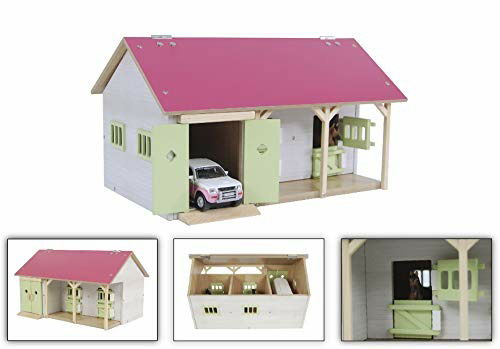 Paardenstal Kids Globe met 2 boxen en berging roze: schaal 1:32 (610245) -  - Gadżety - Van Manen - 8713219382783 - 