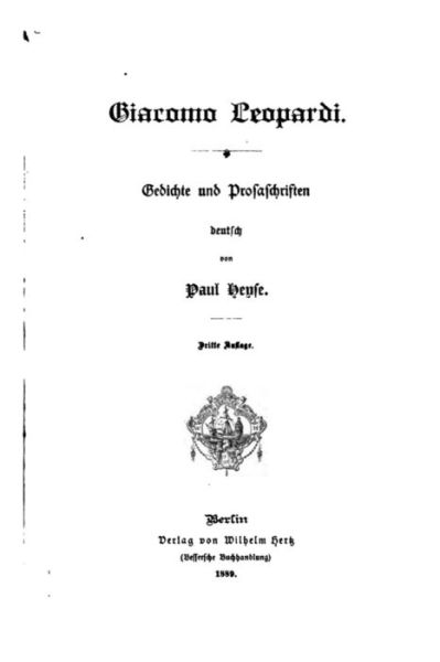 Italienische Dichter seit der Mitte des 18ten Jahrhunderts - Paul Heyse - Books - Createspace Independent Publishing Platf - 9781534632783 - June 10, 2016