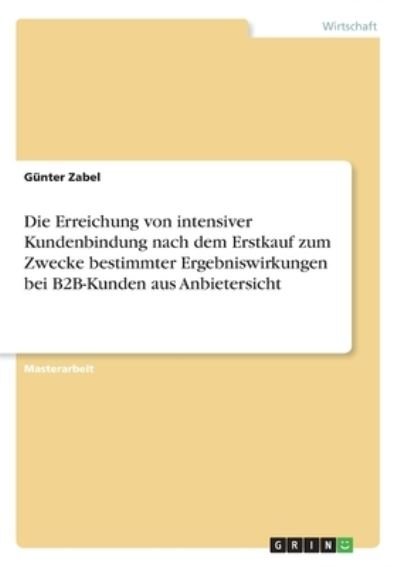 Cover for Zabel · Die Erreichung von intensiver Kun (Bog)