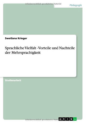 Cover for Krieger · Sprachliche Vielfalt - Vorteile (Book) [German edition] (2011)