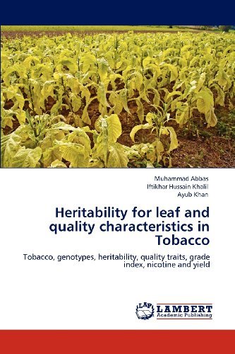 Cover for Ayub Khan · Heritability for Leaf and Quality Characteristics in Tobacco: Tobacco, Genotypes, Heritability, Quality Traits,   Grade Index, Nicotine and Yield (Pocketbok) (2012)
